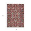 Red Beige And Charcoal Oriental Washable Indoor Outdoor Area Rug - 3 of 4