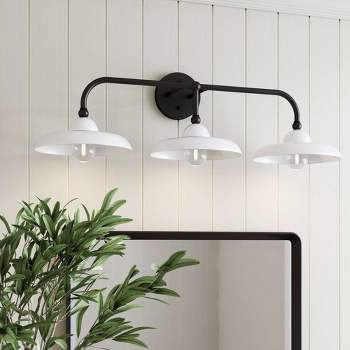 Mable Farmhouse Bathroom Vanity Light Fixture Black/White - Nathan James