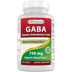 Best Naturals GABA 750mg 180 Vegetarian Capsules - 1 of 4