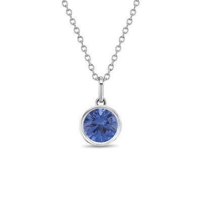 Girls' Birthstone Cubic Zirconia Sterling Silver Necklace - In Season Jewelry