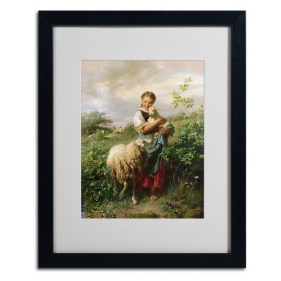 Trademark Fine Art -Johann Hofner 'The Shepherdess 1866' Matted Framed Art