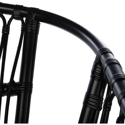 Sustainably Sourced Black Rattan Accent Chair Set