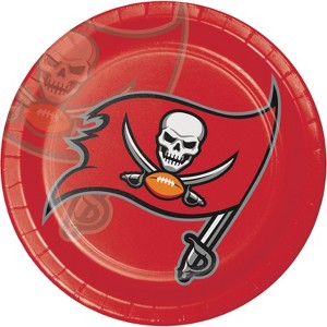 24ct Tampa Bay Buccaneers Football Paper Plates - 1 of 3