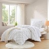PAGED Comforter Set Textured Floral Bedding Comforter Sets All-Season Comfort Bedding Set with Bow Tie Accents - 2 of 4