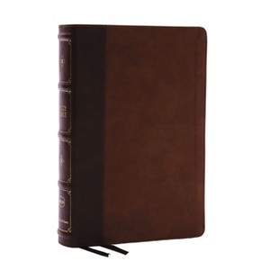 Nkjv, Large Print Thinline Reference Bible, Blue Letter, MacLaren Series, Leathersoft, Brown, Thumb Indexed, Comfort Print - by  Thomas Nelson - 1 of 1