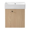 21.6 inch Modern Floating Bathroom Vanity with Ceramic Basin - Perfect for Small Bathrooms, Left side storage - 2 of 4