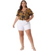 Agnes Orinda Women's Plus Size V Neck Ruffle Sleeve Floral Summer Casual Blouses - 3 of 4
