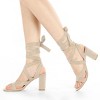 Allegra K Women's Open Toe Front Crisscross Chunky Heel Lace Ups Sandals - 2 of 4