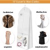 72" White Wedding Dress Garment Bag, 10'' Gusseted Cover with 4 Pockets for Bridal Gowns - 3 of 4