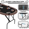 8 Player Oval Poker Game Table, 71" Poker Tables with Collapsible Legs, Padded Rails & Cup Holders, Portable Poker Table - 4 of 4