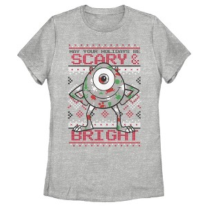 Women's Monsters Inc Mike Wazowski Holidays T-Shirt - 1 of 4