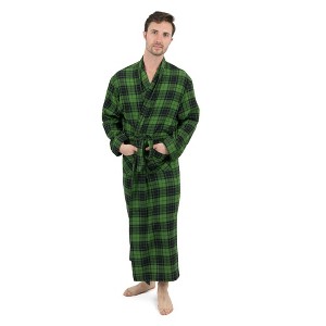 Leveret Mens Flannel Robe - 1 of 3
