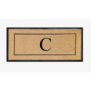 A1HC Natural Coir and Rubber Backing Monogrammed Door Mat, Anti-Shed Entry Doormat - 1 of 4