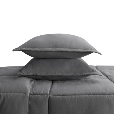 Gray Full/Queen Microfiber Comforter Set