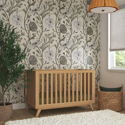 Honey Wood 3-in-1 Convertible Crib with Flared Legs