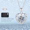 Moissanite Necklace for Women, 1 Carat Heart Moissanite Pendant with 925 Sterling Silver Necklace for Wife, Mom, Girlfriend Jewelry Gifts - 4 of 4