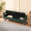 67.91"W Velvet Storage Bench with Armrests & Metal Legs for Living Room, Entryway and Bedroom - ModernLuxe - 2 of 4