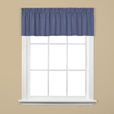 Saturday Knight Ltd Hopscotch Collection High Quality Stylish Versatile & Modern Window Tiers & Valance in Denim Blue Color