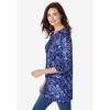 Woman Within Women's Plus Size Perfect Printed Three-Quarter Sleeve Crewneck Tunic - 4 of 4