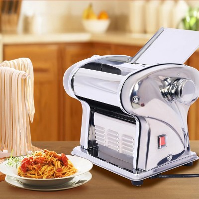 Garvee Electric Pasta Makers, Adjustable Thickness Stainless Steel Noodle Maker, Noodle Maker with 3 Blades 2.5mm Round, 4mm Flat, 9mm Wide for Home