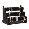 Juvale 3-Tier Velvet Bracelet Holder Stand and Organizer - Jewelry Display Rack for Selling Necklaces and Accessories (Black) - 4 of 4