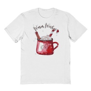 Rerun Island Men's Christmas Warm Wishes Short Sleeve Graphic Cotton T-shirt - 1 of 1
