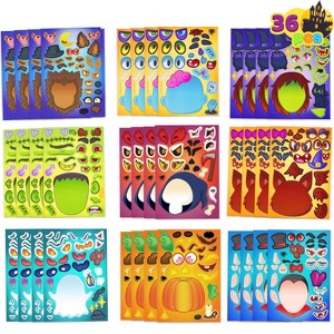 Joyfy 36 PCS Halloween Make-a-face Sticker, Pumpkin Decorating Stickers with Vampire Witch Frankenstein Ghost for Kids Party Favor Craft Supplies - 1 of 4