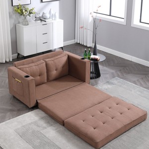 NicBex 3-in-1 Upholstered Foldable Futon Sofa with Pull Out Sleeper Couch Convertible Floor Sofa Bed for Living Room - 1 of 4