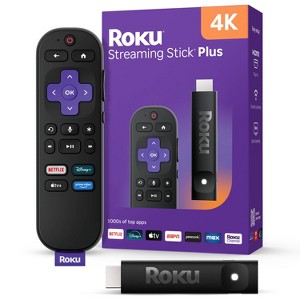 Roku Streaming Stick Plus 2025 4K and HDR Streaming Device with Voice Remote - Free and Live TV Access: Wi-Fi Connectivity, HDMI Compatibility - 1 of 4
