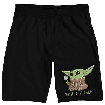 Star Wars The Mandalorian Cutest Grogu Men's Black Sleep Pajama Shorts