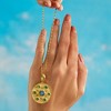 Ross-Simons Black Opal and Green Agate Sun Medallion Pendant Necklace in 18kt Gold Over Sterling Size - 3 of 4