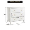 3 Drawer Dresser for Bedroom, Wooden Chest of Drawers with Gold Handles, Media Console Table TV Stand, Freestanding Closet Dresser for Living Room - 3 of 4