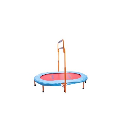 UpperBounce Galaxy Mini Oval Rebounder Trampoline with Double Adjustable Handrail & Dual Jumping Surface - Orange