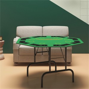 YONWAY Poker Table Foldable 47" Octagon Casino Table Blackjack Texas Holdem Poker Table for 8 Players with Chips Tray and Cup Holders - 1 of 4
