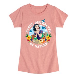 Girls' - Disney - Snow White Distracted By Nature Fitted Short Sleeve Graphic T-Shirt - 1 of 4