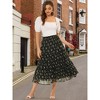 INSPIRE CHIC Women's Floral Elastic Waist Tiered Ruffle Boho Midi Skirts - 2 of 4