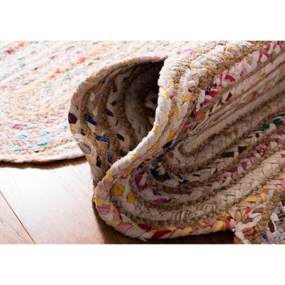 Ivory Cotton Hand-Knotted 6' Square Area Rug
