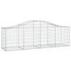 vidaXL Gabion Basket Set of 3 Silver Galvanized Iron Medium Durable - 3 of 4
