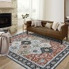 Traditional Floral Print Area Rug for Living Room,Washable Low-Pile Non-Slip Soft Carpet,Stain-Resistant Floor Cover for Apartment Nursery - 3 of 4
