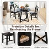 Tangkula 3-Piece Dining Table Set for 2 w/ 2 PU Leather Chairs for Small Space Black - 4 of 4