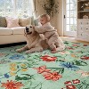 Floral Washable Area Rugs - Non-Slip Low Pile Boho Indoor Carpet Soft Vintage Rug for Living Room Bedroom Dining Room - 4 of 4