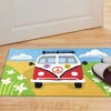 Jellybean VW Touring Doormat – Fun Indoor/Outdoor Accent Mat with Vintage Van Design, Vibrant Colors, Durable & Machine Washable, 20" x 30 - 2 of 3