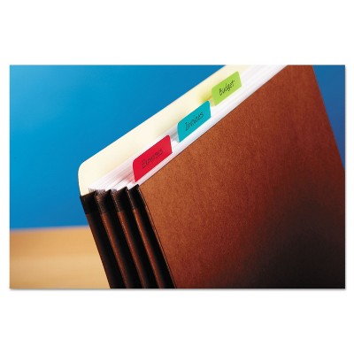 Assorted Color Self-Adhesive Writable File Tabs, 2 x 1.5 Inches, 24-Pack