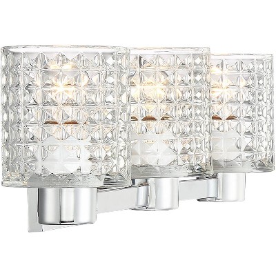 Chrome 23" Dimmable Wall Light with Diamond Cut Glass