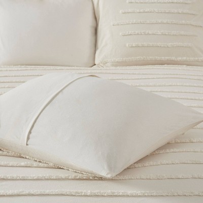 Ivory Cotton Chenille King/Cal King Duvet Cover Set