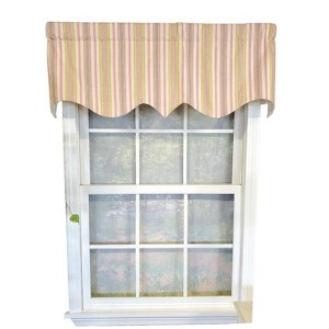 RLF Home Guava Stripe Regal 3" Rod Pocket Lining Luxurious and Elegant Window Treatment Valance 50" x 17" Pink - 1 of 4