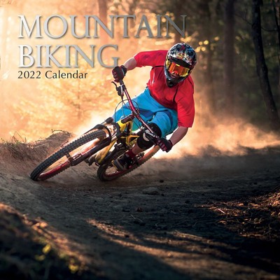 The Gifted Stationery 2021 - 2022 Monthly Wall Calendar, 16 Month, Mountain Biking Lifestyle Theme with Reminder Stickers, 12 x 12 in