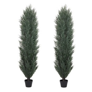 Rbied Green Composite Artificial Tree, Artificial Foliage/Topiary for Indoor and Outdoor ( 2-Piece ) - 1 of 4