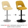 Swivel Bar Stools with Backs, 24"-32" Adjustable Height Bar Stools, Set of 2 Upholstered Seats with Black Base-The Pop Home - 4 of 4