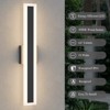 LamQee Black Long Outdoor Wall Lights Modern Exterior Lighting Fixtures LED Linear Outdoor Wall Sconces Lighting - 2 of 4
